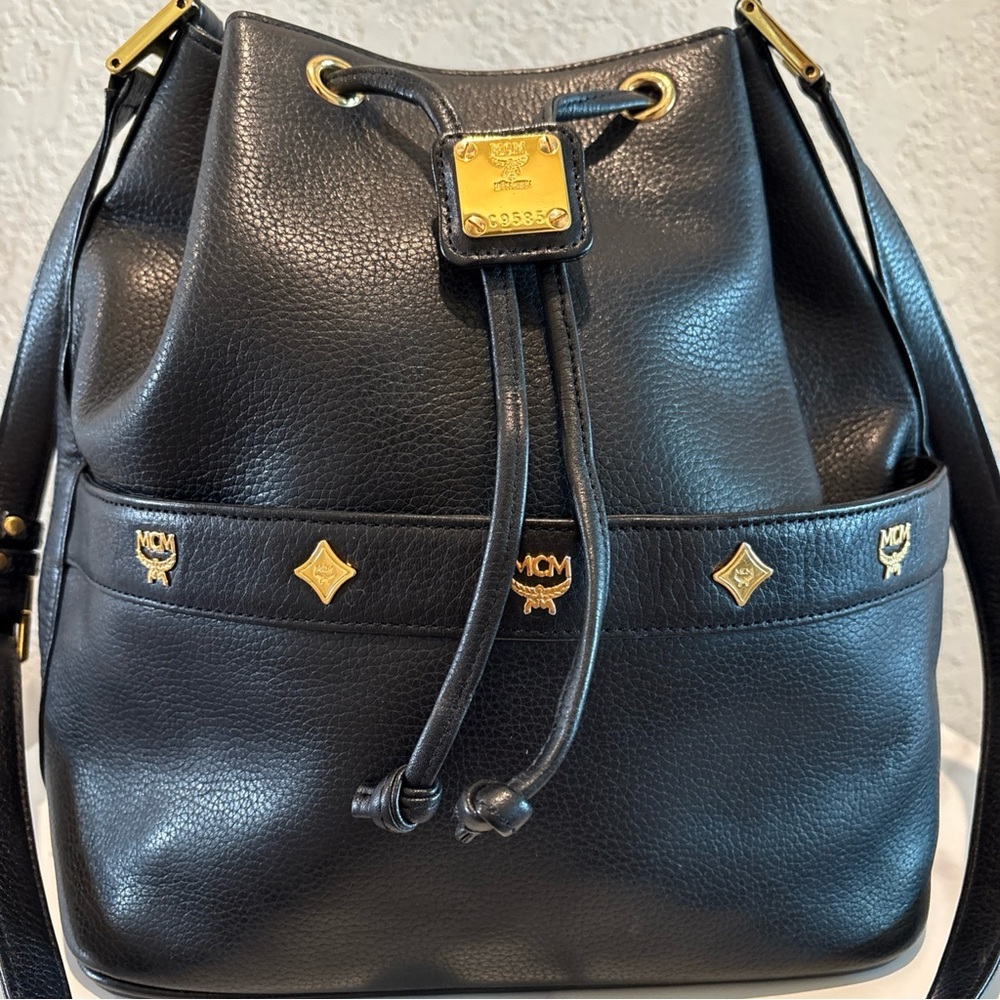 Mcm Bucket Leather Bag Studded Crossbody Bag - image 2